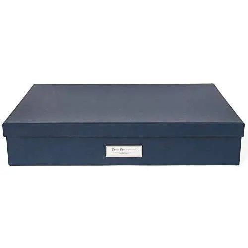 Bigso Sverker Fiberboard Legal/Art Storage Box, 3.3 x 17.1 x 12.2 in, Blue