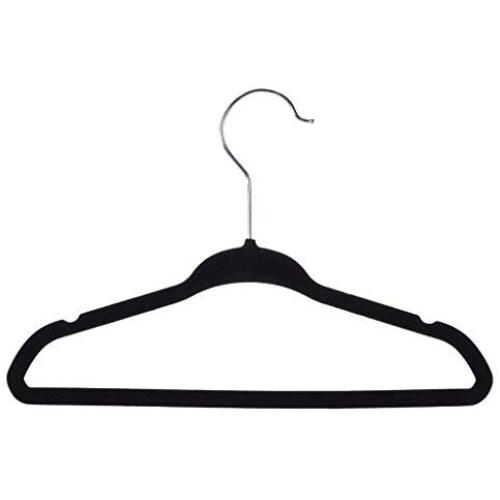 HNIWDJ 10 Packs Flocking Hangers Velvet Non-Slip Kids Hangers Without Traces Baby Clothes Rack Velvet Hangers (Color : Black, Size : 2821.50.5CM)