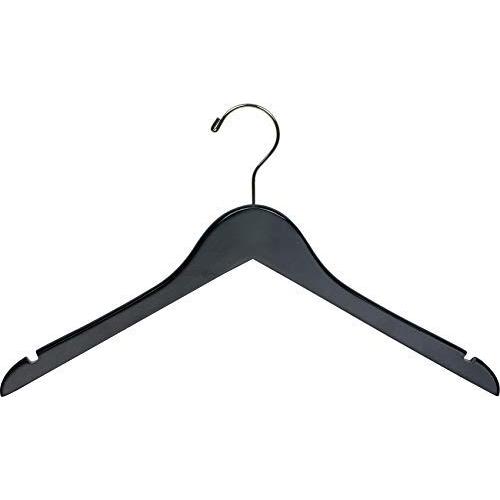 The Great American Hanger Company Black Wood Top Hanger, Boxes of 50 Space Saving 17 Inch Flat Wooden Hangers w/Chrome Swivel Hook & Notches for Shirt Jacket or Dress The Great American Hanger Company Black Wood Top Hanger, Boxes of 50 Space Saving 17 Inch Flat Wooden Hangers w/Chrome Swivel Hook & Notches for Shirt Jacket or Dress