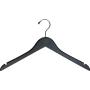 The Great American Hanger Company Black Wood Top Hanger, Boxes of 50 Space Saving 17 Inch Flat Wooden Hangers w/Chrome Swivel Hook & Notches for Shirt Jacket or Dress The Great American Hanger Company Black Wood Top Hanger, Boxes of 50 Space Saving 17 Inch Flat Wooden Hangers w/Chrome Swivel Hook & Notches for Shirt Jacket or Dress