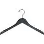 The Great American Hanger Company Black Wood Top Hanger, Boxes of 50 Space Saving 17 Inch Flat Wooden Hangers w/Chrome Swivel Hook & Notches for Shirt Jacket or Dress
