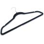 10pcs Plastic Flocking Clothes Hangers Non-Slip Hangers 360 Degree Swivel Chrome Hook Space Saving Design Excellent for Men and Women Clothes 45 * 0.5 * 24.5 ( Black)