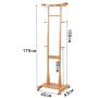 Q_Entryway Furniture Bamboo Coat Rack Floor Hanger Creative European Clothes Rack Living Room Bedroom Solid Wood Floor Hanger Hall Trees