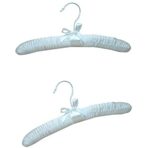 10" White Baby Satin Padded Hangers