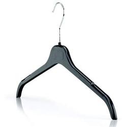 HANGERWORLD 20 Black 18.5inch Plastic Notched Coat Clothes Garment Top Hangers Metal Swivel Hook