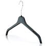 HANGERWORLD 20 Black 18.5inch Plastic Notched Coat Clothes Garment Top Hangers Metal Swivel Hook