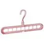 Dxpow 9 Holes Practical Clothes Hanger Magic Hook Hanger Durable Clothes Rack Closet Organizer Space Saver (Orange)