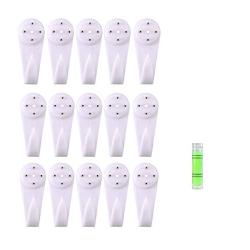 LY-ONE 15 pcs Non-Mark Hooks for Picture Photo Frame 2-inch 25lbs Hardwall Hangers