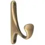 Amazon Basics Wall Mounted Contemporary Metal Single Coat Hooks - Antique Brass, 5-Pack