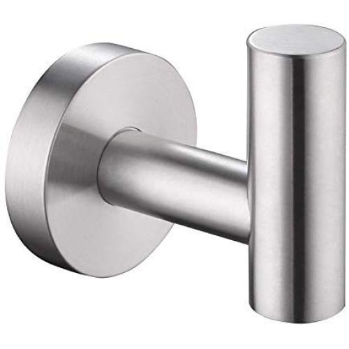 Bath Towel Hook Brushed, APLusee SUS304 Stainless Steel Bathroom Round Simple Coat Robe Holder, Modern Kitchen Toilet Home Storage Clothes Hanger