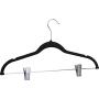 Utopia Home Velvet Skirt Hangers with Clips - 12 Pack - Non Slip Velvet Clothes Hangers with Notches for Pants and Coat - Slim and Heavy Duty with 360 Degrees Swivel Hook - Black