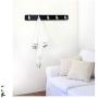LAXF-Wall Coat Racks with Hooks/Hangers Coat Rack Bamboo Clothes Hook Dorm Room Bedroom on The Wall Wall-Mounted Hook Hanger Multifunction Straight Edge Black (Size : 35.6cm)