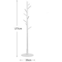 Coat Rack Hanger Vertical Single Pole Clothes Rack, Reddish Brown, Wood Color, White, Black, 39cm39cm177cm Haiming (Color : White)