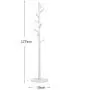 Coat Rack Hanger Vertical Single Pole Clothes Rack, Reddish Brown, Wood Color, White, Black, 39cm39cm177cm Haiming (Color : White)
