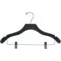 The Great American Hanger Company Wooden Combo Black Finish Hanger with Clips and Notches (Box of 25) The Great American Hanger Company Wooden Combo Black Finish Hanger with Clips and Notches (Box of 25)