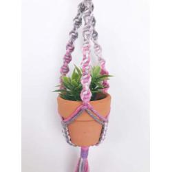 Mini Macrame Plant Hanger. Rear View Mirror Car Accessories. Car Rearview Mirror Plant Hangers