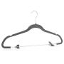 Raymond Waites Ultra-Thin Non-Slip Velvet Clothing Hangers with Clips, Flocked & Durable, Closet Space Saving, for Garments, Suits, Dresses, Pants, Shirts, Coats, 6 Pack (Grey)