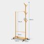 Y.H.Valuable Coat Racks Bamboo Coat Stand Simple Hat Coat Rack Modern Clothes Rack Hall Hanging Rod Bedroom Floor Hanger Clothes Tree Office Entryway Entryway Furniture