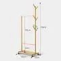Y.H.Valuable Coat Racks Bamboo Coat Stand Simple Hat Coat Rack Modern Clothes Rack Hall Hanging Rod Bedroom Floor Hanger Clothes Tree Office Entryway Entryway Furniture