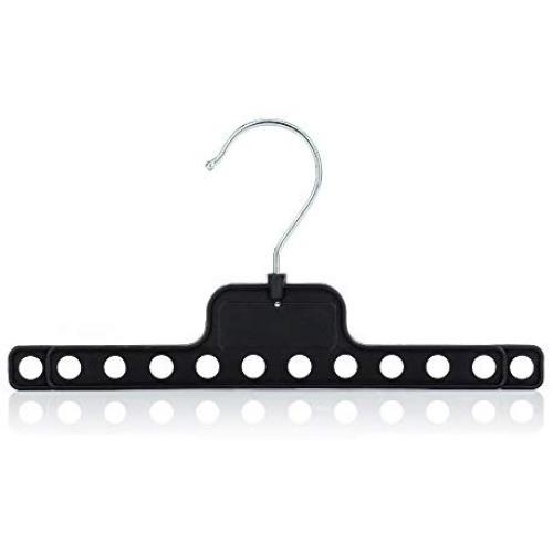 HANGERWORLD 6 Black 8.9inch Plastic Space Saving Closet Travel Multiple Garment Coat Clothes Hangers