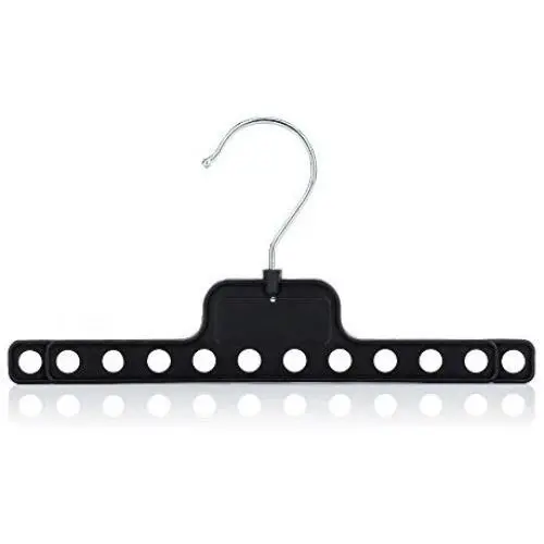 HANGERWORLD 6 Black 8.9inch Plastic Space Saving Closet Travel Multiple Garment Coat Clothes Hangers HANGERWORLD 6 Black 8.9inch Plastic Space Saving Closet Travel Multiple Garment Coat Clothes Hangers