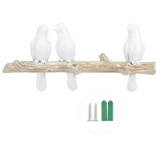 AUNMAS Coat Hooks Bird Shape Hat Clothes Bag Wall Mount Hook Hanger Rack Holder for Home Decoration