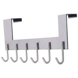 Dseap Over The Door Hanger Hook, Towel Rack, Coat Rack for Clothes Hat Towel Bathroom, Brushed Nickel