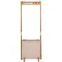 Bamboo Coat Rack Floor Combination Hanger Creative Dirty Clothes Basket Hanger Clothes Rack Simple 155CM (Color : Wood Color)