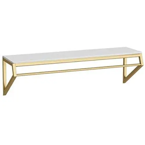 FURVOKIA Modern Simple Mens and Womens Clothing Store Heavy Duty Metal Display Stand,Wall-Mounted Garment Rack with Wood,Clothes Rail,Bathroom Hanging Towel Rack (Gold Square Tube, B) FURVOKIA Modern Simple Mens and Womens Clothing Store Heavy Duty Metal Display Stand,Wall-Mounted Garment Rack with Wood,Clothes Rail,Bathroom Hanging Towel Rack (Gold Square Tube, B)