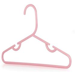 HANGERWORLD 10 Pink 11.4inch Plastic Kids Coat Clothes Garment Pants Skirt Bar Baby Toddler Hangers