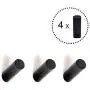 ANZOME Wooden Coat Hook, 4 Pieces Wood Wall Hook, Wooden Coat Peg Coat Hanger for Hanging Clothes, Hat, Scarves and Headphone in Bedroom, Living Room, Hallway (Medium Type in Black)