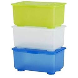 Ikea Storage Boxes Organizer (Set of 3) Blue Green White