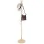 Jeffergrill Assembled Wooden Coat Hat Stand Tree Jacket Cloth Vertical Hanger Rack 8 Hooks(Brown)