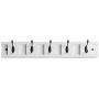 NIKKY HOME Wall Mounted Movable Coat Rack Hanger 5 Dual Hooks for Bags Clothes in Hallway Entryway Bedroom Bathroom, White