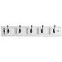 NIKKY HOME Wall Mounted Movable Coat Rack Hanger 5 Dual Hooks for Bags Clothes in Hallway Entryway Bedroom Bathroom, White
