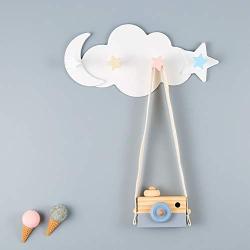 Aland Cloud Moon Star Wall Mount Hook Clothes Brush Storage Hanger Door Back Holder