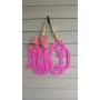 Hand Painted 3 Initial Door Hanger with a Large Ribbon Bow/Initial Door Wreath/Monogram Door Hanger Wreath/Triple Monogram Door Hanger