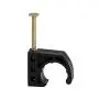 Everflow HC012 Half Clamp J-Hook with Nail For Pex Tubing Pipe Support (50 Pack), 1/2", Black