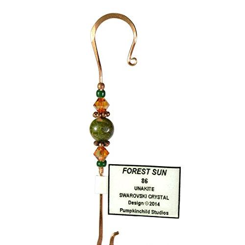 Handmade Jeweled Christmas Ornament Hanger- FOREST SUN