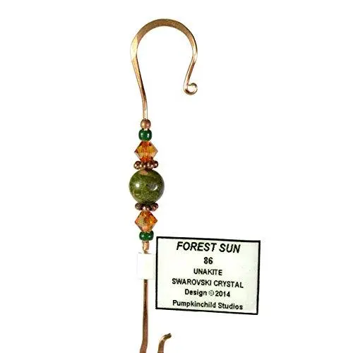 Handmade Jeweled Christmas Ornament Hanger- FOREST SUN Handmade Jeweled Christmas Ornament Hanger- FOREST SUN