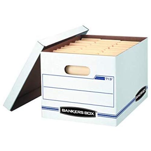 Bankers Boxes STOR/File Storage Boxes, Standard Set-Up, Lift-Off Lid, Letter/Legal, Case of 12 (0071301) (Renewed)