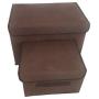 zyp520 Storage Bins, Easy Foldable Cubes Boxes with Closet Organizer Pack, a Set of Two with Built-in Cotton Fabric Closet Drawer Removable Dividers, Collapsible Fabric Basket Bins (Coffee/Brown)
