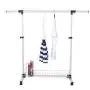 Shwk Collapsible Single Rail Adjustable Clothes Hanger Rolling Garment Rack Duty Rail Shwk Collapsible Single Rail Adjustable Clothes Hanger Rolling Garment Rack Duty Rail