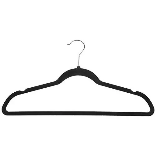 Muscle Rack VCH-B50PK Velvet Clothes Hanger Black 50 Pack, 9.5" Height, 17.75" Width, 0.2" Length, (Pack of 50)