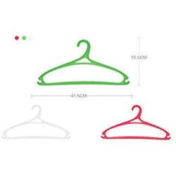 SAASNY Plastic Hangers,6 Green 41.5cm Plastic All Purpose Clothes Garment Coat Hangers Space Saving with Non-Slip Trouser Bar,Ideal for Home and Shops - Space Saving Solution