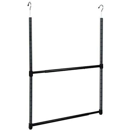 Oceanstar 2-Tier Portable Adjustable Closet Hanger Rod, Black Oceanstar 2-Tier Portable Adjustable Closet Hanger Rod, Black
