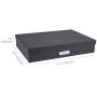 Bigso Sverker Fiberboard Legal/Art Storage Box, 3.3 x 17.1 x 12.2 in, Dark Grey