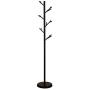 HLR-Coat Racks Free Standing Coat Rack Coat Coat Rack Clothes Hat Hanger Bedroom Single Pole Wrought Iron Hanging Bag Rack Storage Rack Wood (Color : Black)