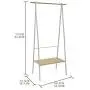 JEROAL Heavy Duty Clothing Rack Garment Rack Entryway Free Standing Coat Rack with Hanger and 1-Tier Durable Shelf for Shoes Clothes Storage in White,34.06&quotX16.73 X61.81(W X D X H)