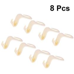 TOPBATHY 8 Pcs Car Vehicle Headrest Hooks Hanger for Handbag Purse Cloth Grocery (Beige)